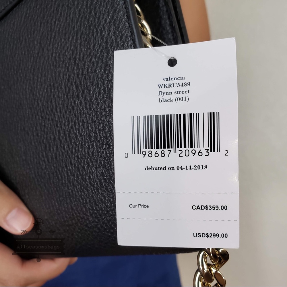 🔽 NWT Kate Spade Valencia Flynn Street Black Bag - Picture 6 of 8